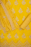 Pista Organza Unstitched Salwar Suit With Chiffon Dupatta