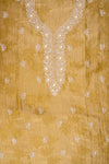Mehendi Shimmer Tissue Unstitched Slawar Suit With Chiffon Dupatta