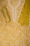 Mehendi Shimmer Tissue Unstitched Slawar Suit With Chiffon Dupatta