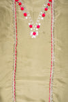 Soft Heritage Pista Foil Tissue Unstitched Salwar Suit With Foil Tissue Dupatta