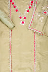 Soft Heritage Pista Foil Tissue Unstitched Salwar Suit With Foil Tissue Dupatta