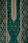 Regal Charm Bottle Green Banarasi Silk Banarasi Woven Zari Unstitched Salwar Suit With Banarasi Silk Dupatta