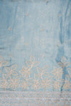 Grey Banarasi Silk Unstitched Salwar Suit With Banarasi Silk Dupatta