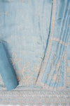 Grey Banarasi Silk Unstitched Salwar Suit With Banarasi Silk Dupatta