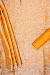 Raw Elegance Mustard Banarasi Silk Banarasi Woven Zari Unstitched Salwar Suit With Banarasi Silk Dupatta