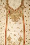 Olive Organza Unstitched Salwar Suit With Organza Dupatta