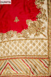 Olive Organza Unstitched Salwar Suit With Organza Dupatta