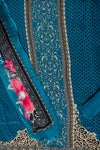 Effortless Glamour Rama Black Crepe Unstitched Salwar Suit With Crepe Dupatta