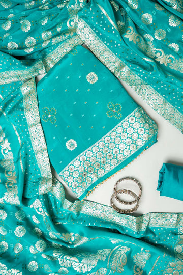 Effortless Glamour Rama Crepe Unstitched Salwar Suit With Crepe Dupatta