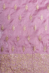 Delicate And Dreamy Mauve Unstitched Organza Salwar Kameez With Organza Dupatta