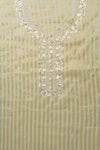 Unveil Timeless Grace Olive Organza Unstitched Salwar Kameez With Organza Floral Dupatta