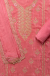 Glow Different In Gajari Crepe Unstitched Salwar Kameez With Chiffon Dupatta