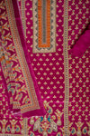 Magenta Crepe Unstitched Salwar Suit With Crepe Dupatta