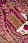 Magenta Crepe Unstitched Salwar Suit With Crepe Dupatta