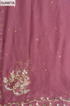 Delicate And Dreamy Mauve Unstitched Crepe Salwar Kameez With Chiffon Dupatta