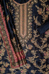 Bold Statement Black Organza Unstitched Salwar Suit With Organza Dupatta
