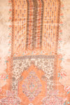 Peach Mirror Sheet, Threadwork & Digital Printed Cotton Unstitched Salwar Suit With Chiffon Dupatta