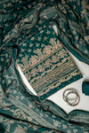 Regal Charm Bottle Crepe Unstitched Salwar Suit With Chinon Silk Dupatta