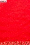 Grace Redefined Red Crepe Unstitched Salwar Kameez & Chiffon Dupatta