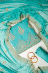 Pastel Majesty Mint Green Organza Unstitched Salwar Suit With Chiffon Dupatta