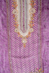 Delicate and dreamy Mauve Crepe Unstitched Salwar Suit With Chiffon Dupatta