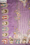 Delicate and dreamy Mauve Crepe Unstitched Salwar Suit With Chiffon Dupatta