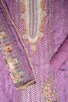 Delicate and dreamy Mauve Crepe Unstitched Salwar Suit With Chiffon Dupatta