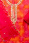 Soft As A Sunrise Coral Organza Unstitched Salwar Kameez With Organza Dupatta