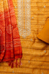 Sunshine Charm Mustard Unstitched Cotton Salwar Kameez With Cotton Dupatta