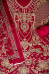 Heritage Heirloom Maroon Crepe Unstitched Salwar Suit With Georgette Dupatta