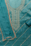 Draped In Elegance Grey Crepe Unstitched Salwar Kameez With Chiffon Dupatta