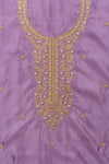 Delicate And Dreamy Mauve Crepe Unstitched Salwar Kameez & Organza Dupatta