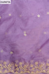 Delicate And Dreamy Mauve Crepe Unstitched Salwar Kameez & Organza Dupatta
