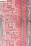 Grey Gajari Mirror Sheet, Threadwork & Floral Printed Cotton Unstitched Salwar Suit With Chiffon Dupatta