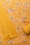 Panna Sunshine Charm Mustard Unstitched Organza Salwar Kameez With Chiffon Dupatta