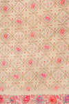 Pista Mirror Sheet, Threadwork & Floral Printed Cotton Unstitched Salwar Suit With Chiffon Dupatta