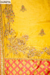 Raw Elegance Mustard Organza Unstitched Salwar Suit With Organza Dupatta