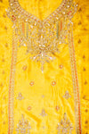 Raw Elegance Mustard Organza Unstitched Salwar Suit With Organza Dupatta