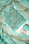 Royal Hertage Tea-Green Crepe Unstitched Salwar Suit With Georgette Dupatta