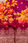 Step Into The Spotlight With Magenta Crepe Unstitched Salwar Kameez & Crepe Dupatta