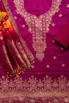 Step Into The Spotlight With Magenta Crepe Unstitched Salwar Kameez & Crepe Dupatta