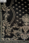 Bold Statement Black Crepe Unstitched Salwar Suit With Georgette Dupatta