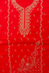 Panna Bright Yet Balanced Coral Unstitched Crepe Salwar Kameez With Chiffon Dupatta