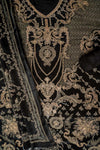 Bold Statement Black Crepe Unstitched Salwar Suit With Georgette Dupatta