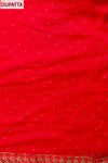 Panna Bright Yet Balanced Coral Unstitched Crepe Salwar Kameez With Chiffon Dupatta