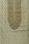 Rooted In Tradition Olive Unstitched Cotton Salwar Kameez With Organza Dupatta