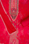 Rani Mirror Sheet, Sequence, Threadwork & Floral Printed Crepe Unstitched Salwar Suit With Chiffon Dupatta