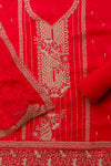 Timeless Elegance Rani Crepe Unstitched Salwar Kameez & Chiffon Dupatta
