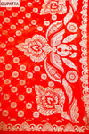 Grace Redefined Red Crepe Unstitched Salwar Suit With Crepe Dupatta