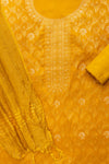 Sunshine Charm Mustard Unstitched Cotton Salwar Kameez With Cotton Dupatta